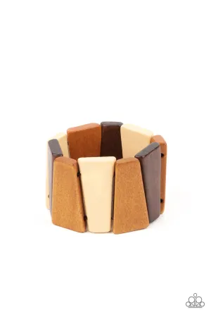 Paparazzi Barbados Backdrop - Multi Wood Bracelet