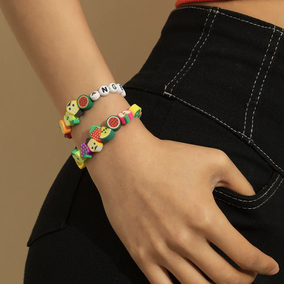 Pastoral Ethnic Style Mixed And Matched Colorful Fruit Beaded Bracelet