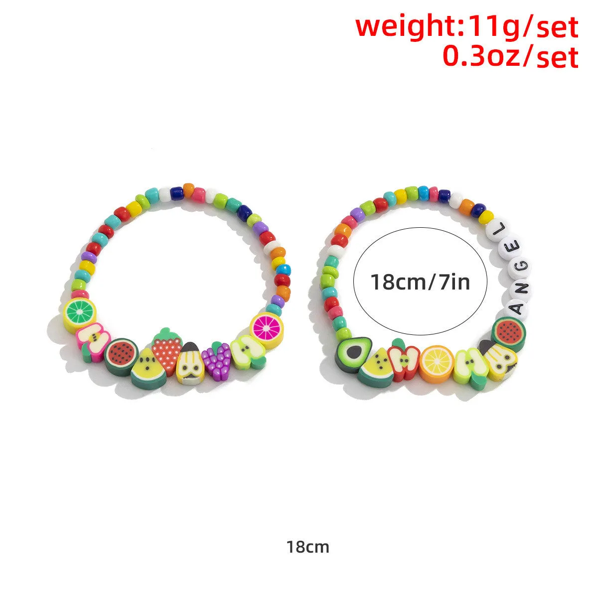 Pastoral Ethnic Style Mixed And Matched Colorful Fruit Beaded Bracelet