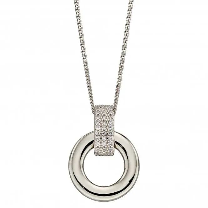 Pave Organic Donut Hoop Pendant P4895C