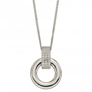 Pave Organic Donut Hoop Pendant P4895C