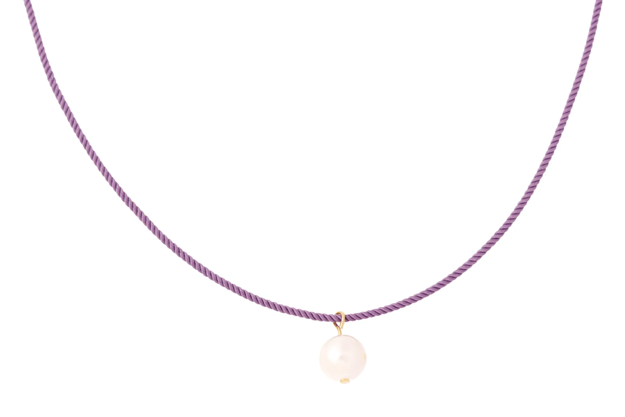 pearl   purple cord necklace