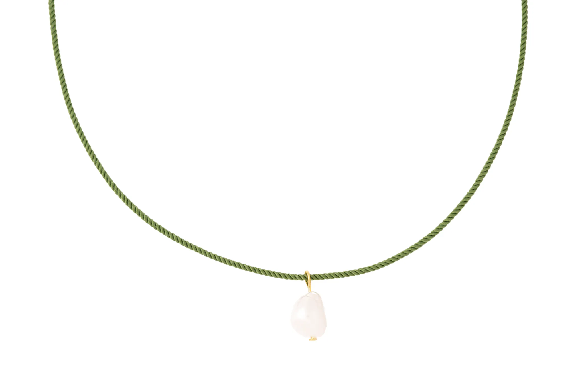 pearl   sage cord necklace