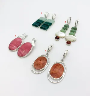 Rare Offer - Unique Gemstone Earrings, Statement Earrings, Large Stone Earrings, Heavy Earrings, Heirloom Silver Earrings