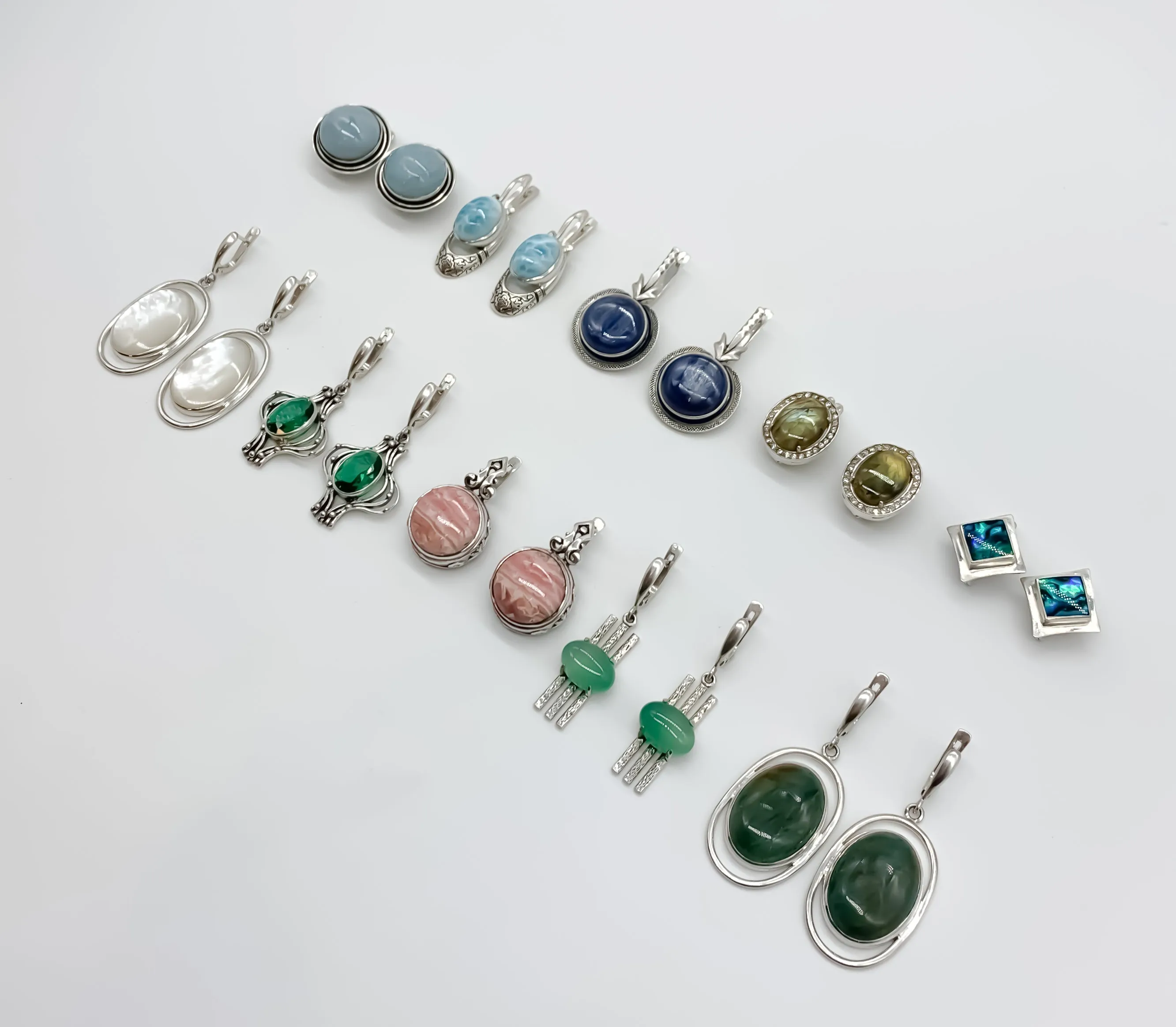 Rare Offer - Unique Gemstone Earrings, Statement Earrings, Large Stone Earrings, Heavy Earrings, Heirloom Silver Earrings