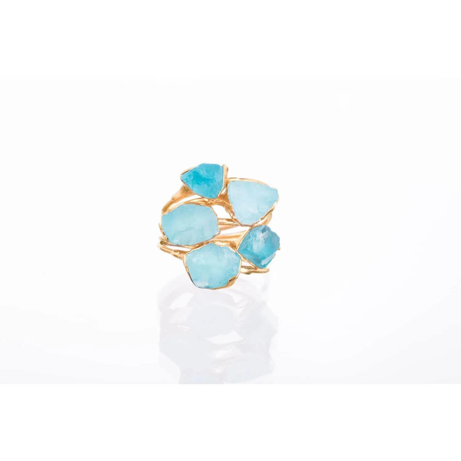 Raw Blue Apatite Ring