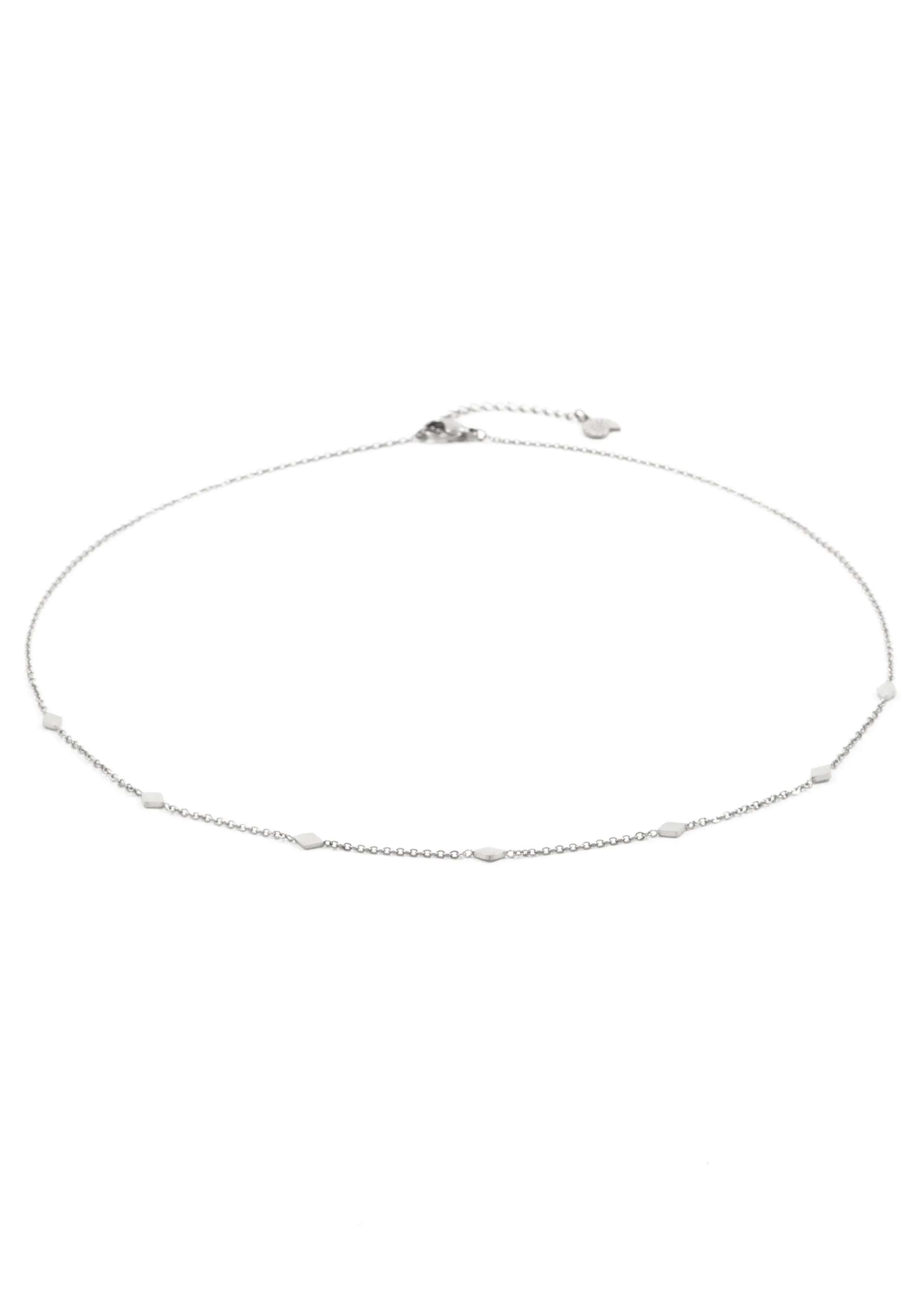 Rhombus Charm Delicate Necklace Silver