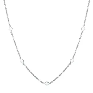 Rhombus Charm Delicate Necklace Silver