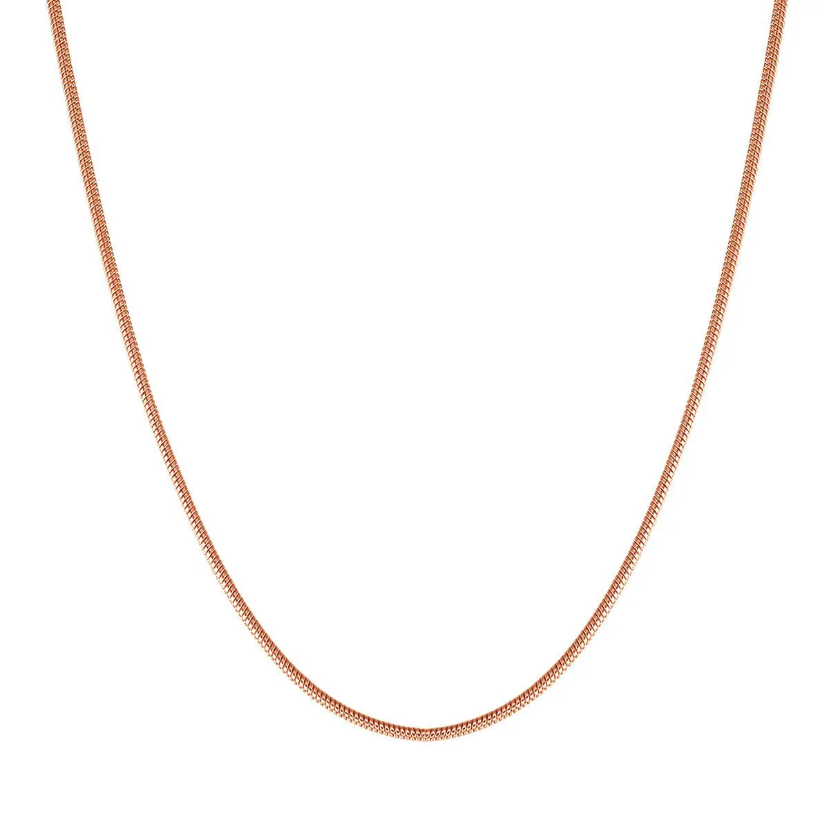 Round Snake Chain Necklace Rose Gold