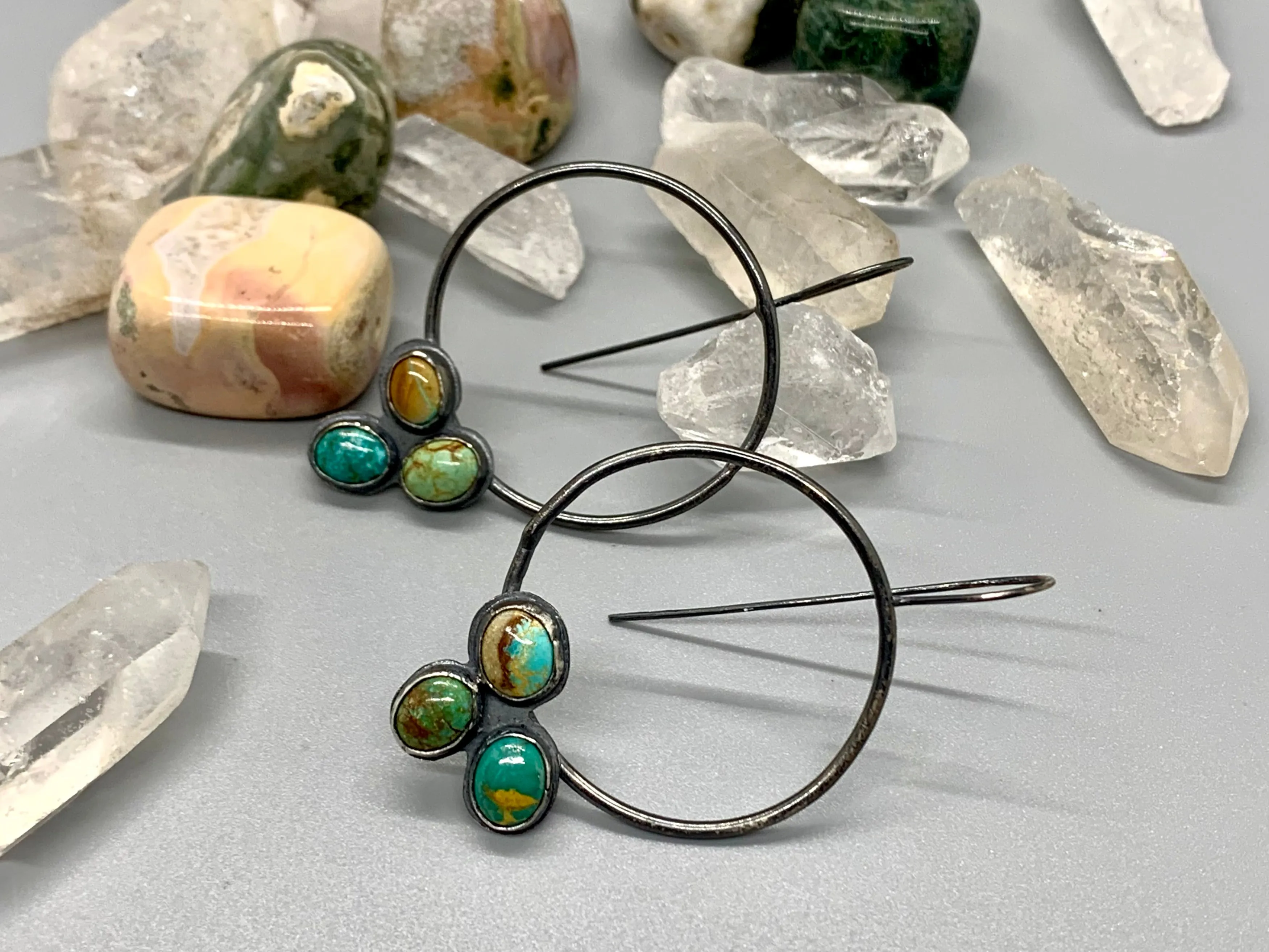 Royston Turquoise Hoop Earrings # 4