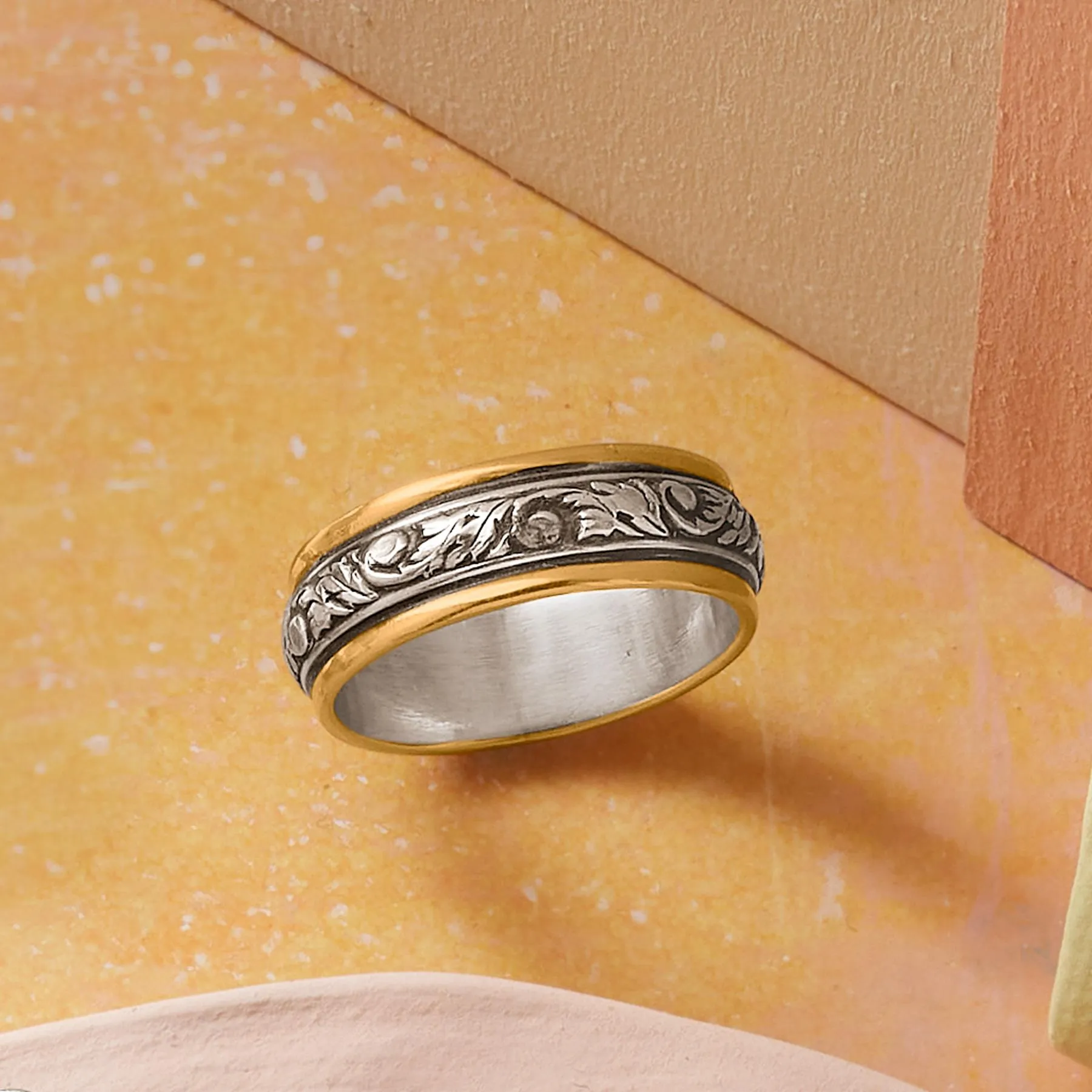 Silver And Gold Twining Vine Ring