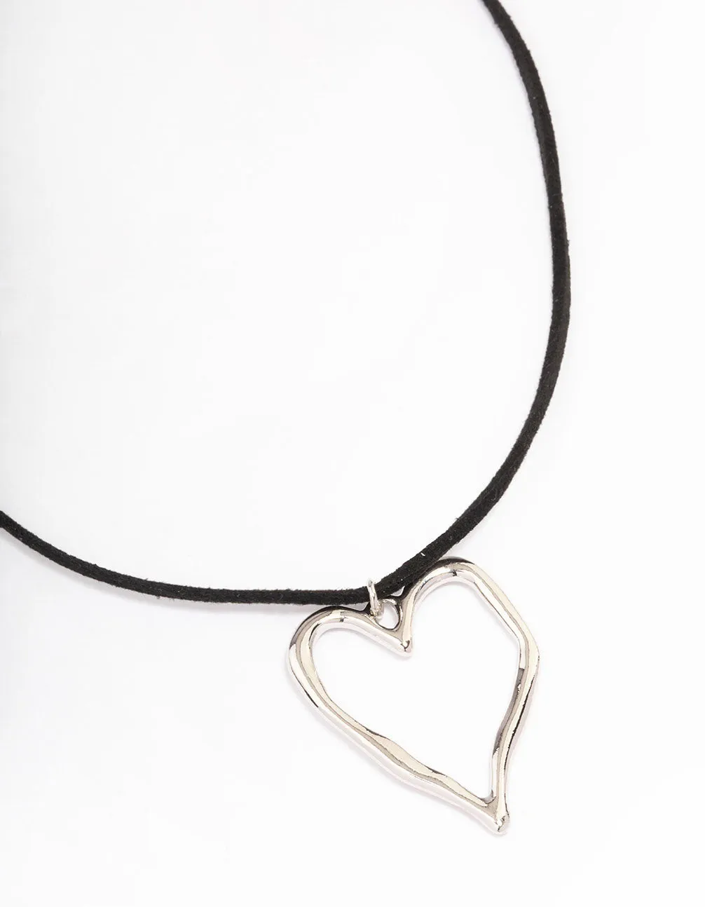 Silver Organic Shape Heart Necklace