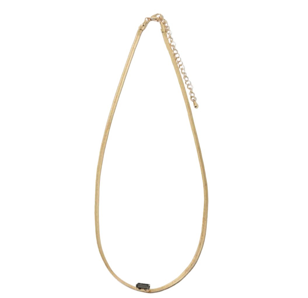 Snake Chain with Smokey or Clear Gem