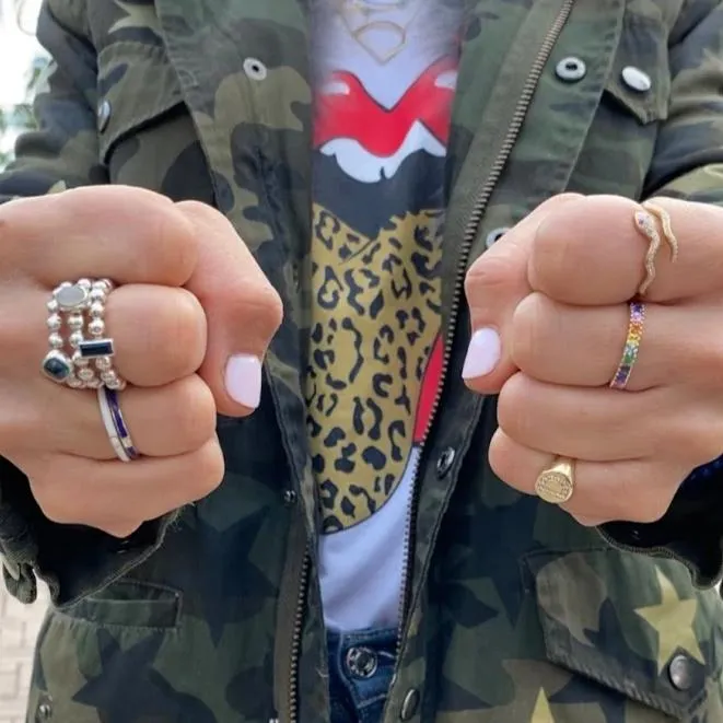 Snake Diamond Ring with Ruby Eyes