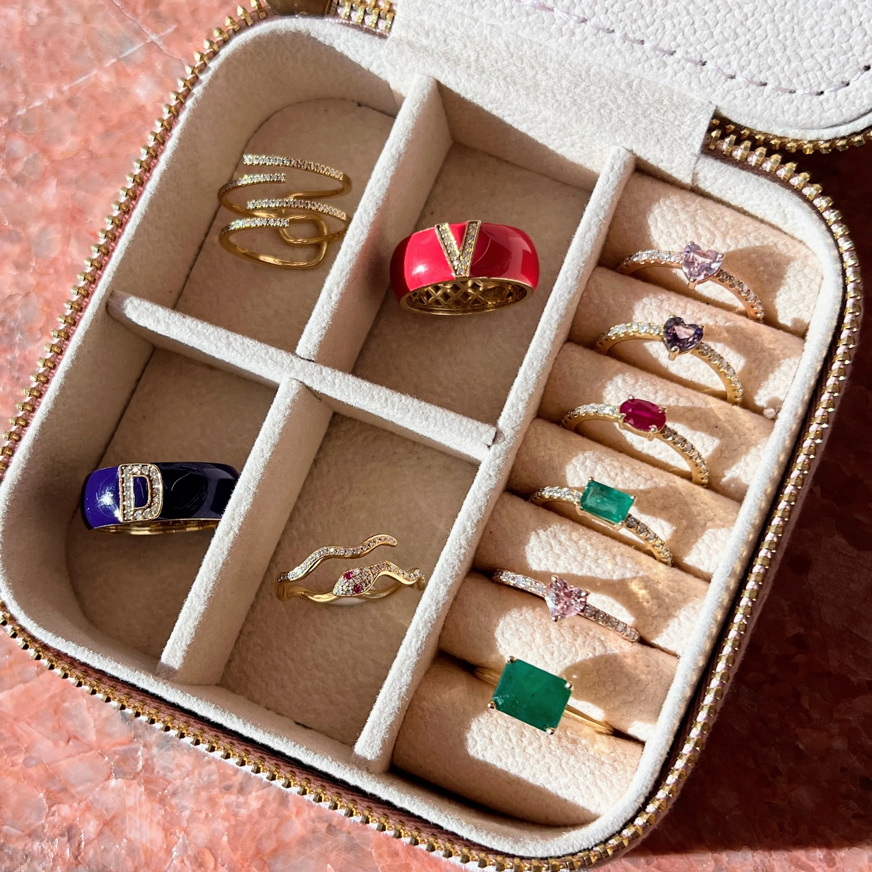 Snake Diamond Ring with Ruby Eyes