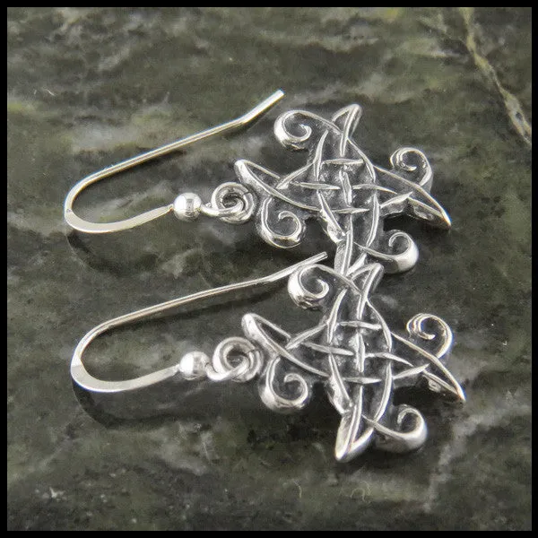 Spiral Celtic Knot Earrings in Silver