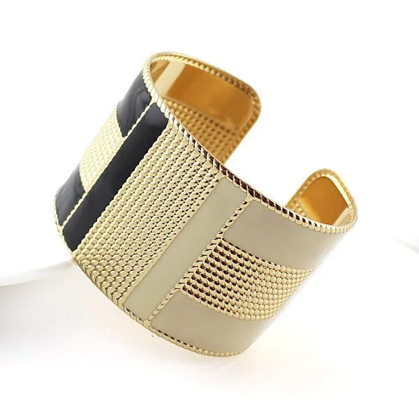 Steampunk Fashion Jewelry Cuff Bracelets Bangles Exaggerated Gold Color with Colorful Enamel Bracelets