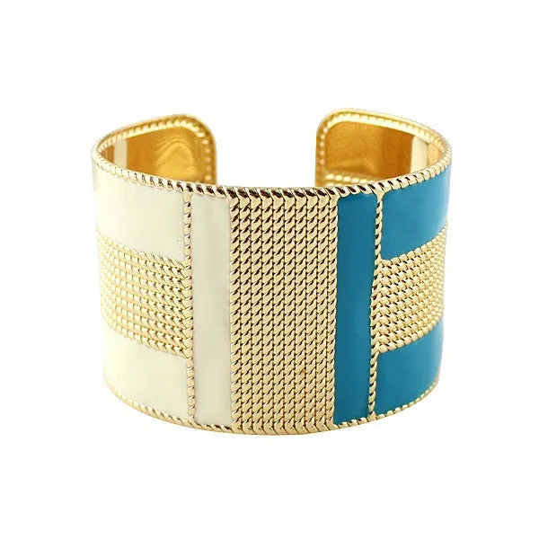 Steampunk Fashion Jewelry Cuff Bracelets Bangles Exaggerated Gold Color with Colorful Enamel Bracelets