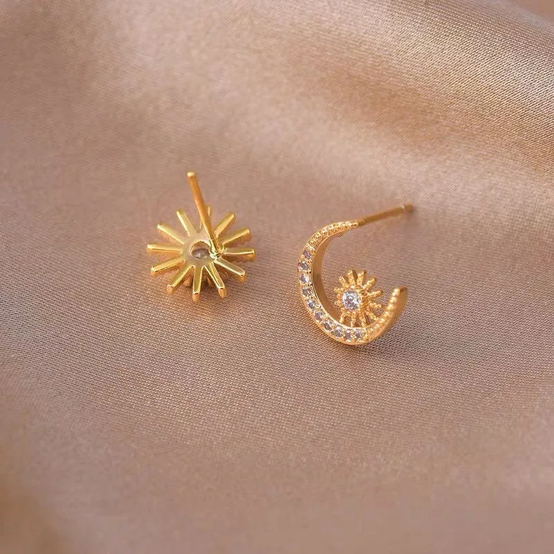 Sun Moon Star Earrings 925 Sterling Silver