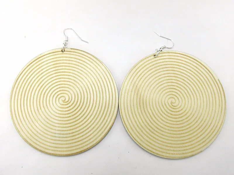 Swirl Shaped Wooden Earrings