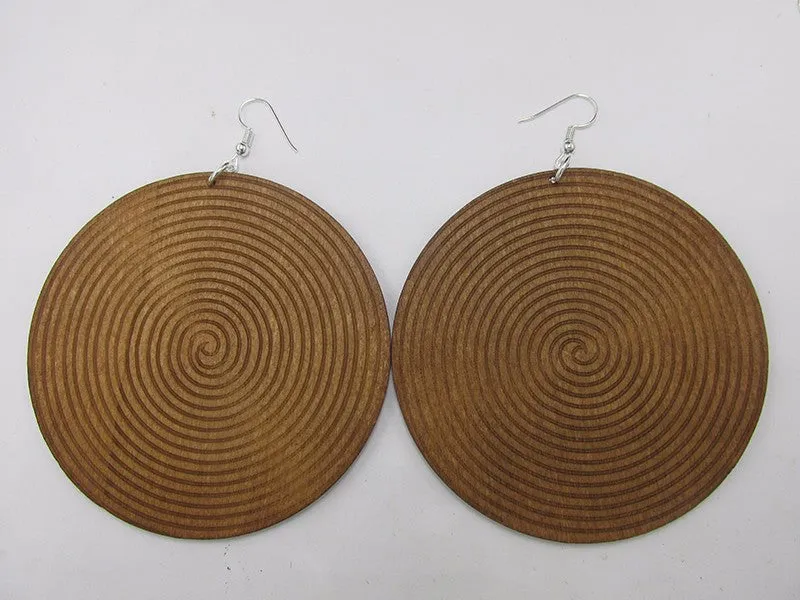 Swirl Shaped Wooden Earrings