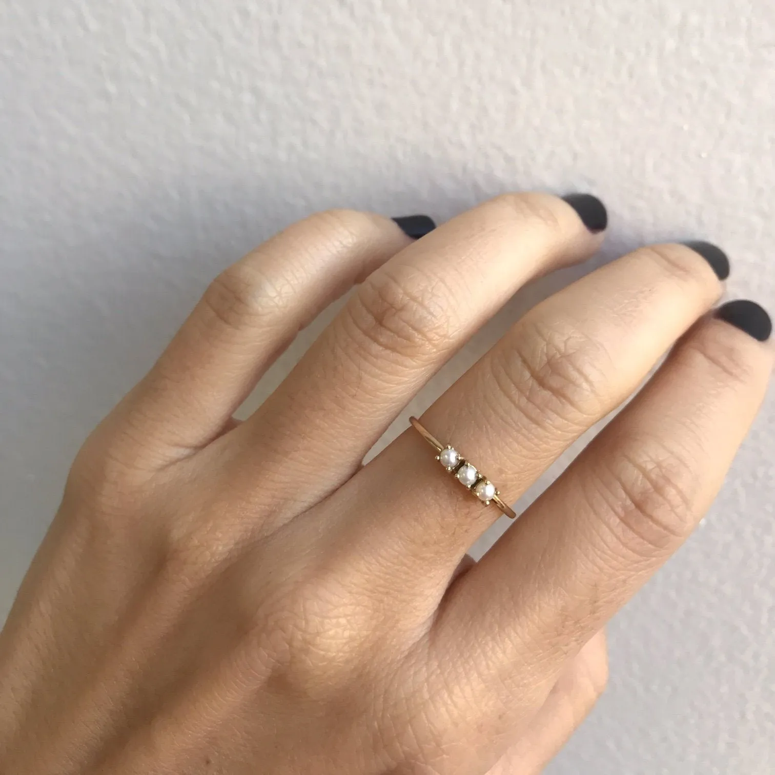 Tri Pearl Ring