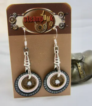 Unique - one of a kind - Steampunk ear gear - Steampunk Earrings - Womans earrings - For her Pocket watch fob clip