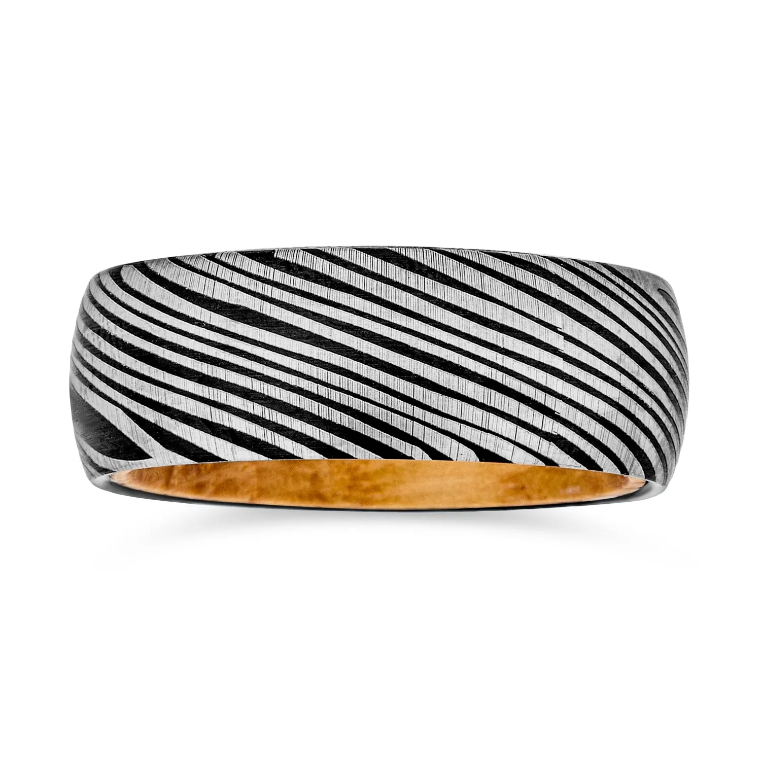 Unisex Tungsten Wedding Band Ring with Wood Grain Matte Finish and Oliver Wood Liner