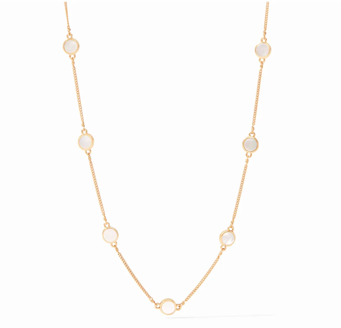 Valencia Mother Of Pearl Delicate Station Necklace