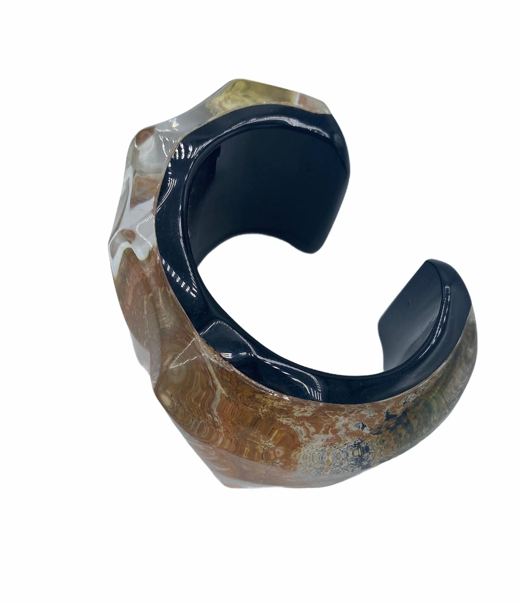 Vigneri 1980s Lucite and Resin Chunky Bangle