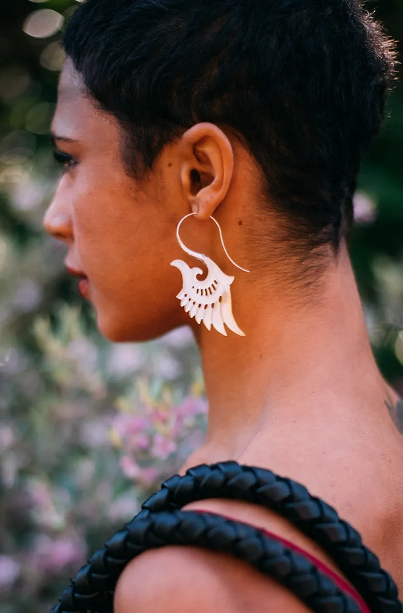 Viking Shell and Silver Earring