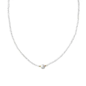 White Thin Pearl Necklace