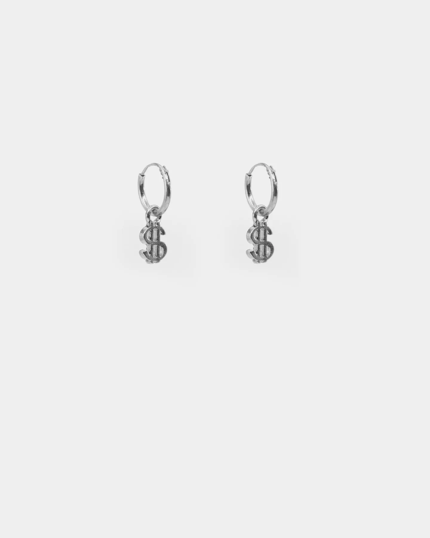 Wild for the Weekend Money Hoop Drop Earring Set Silver