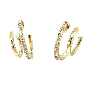 Yellow 10 Karat Double Hoop Earrings