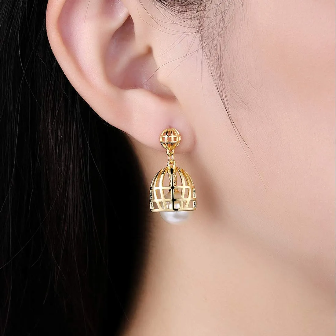 Yellow Chimes Innovative Golden Lamp Pearl Drop Earring for Women & Girls