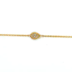 Yellow Gold Pear Diamond Bracelet