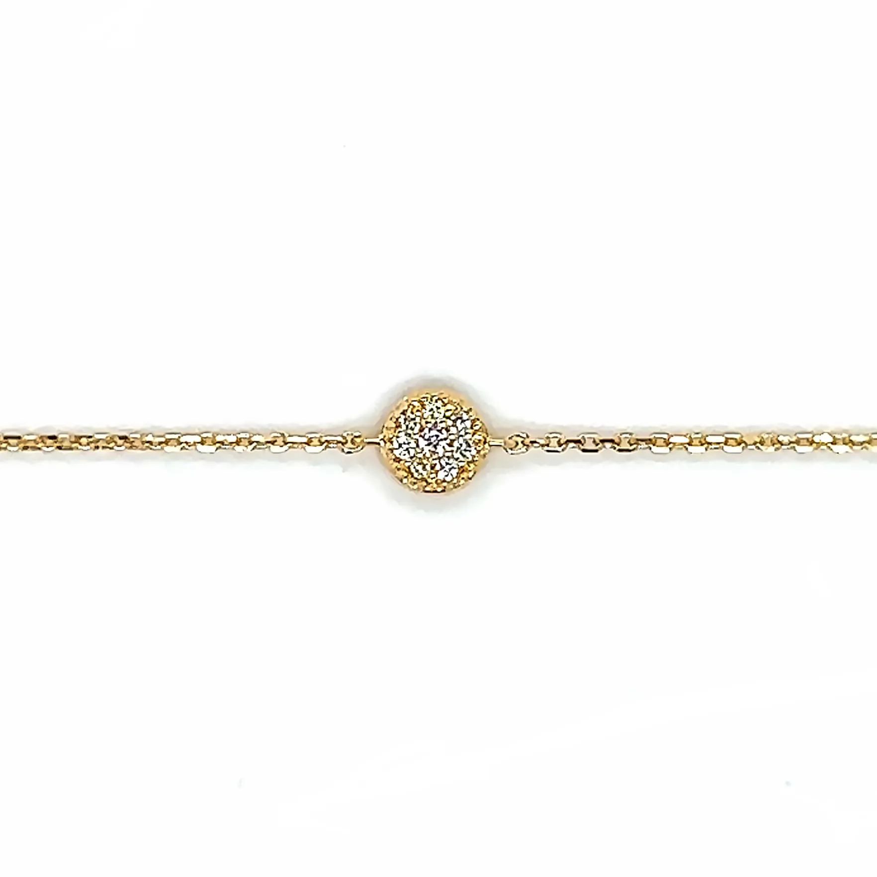 Yellow Gold Round Diamond Bracelet